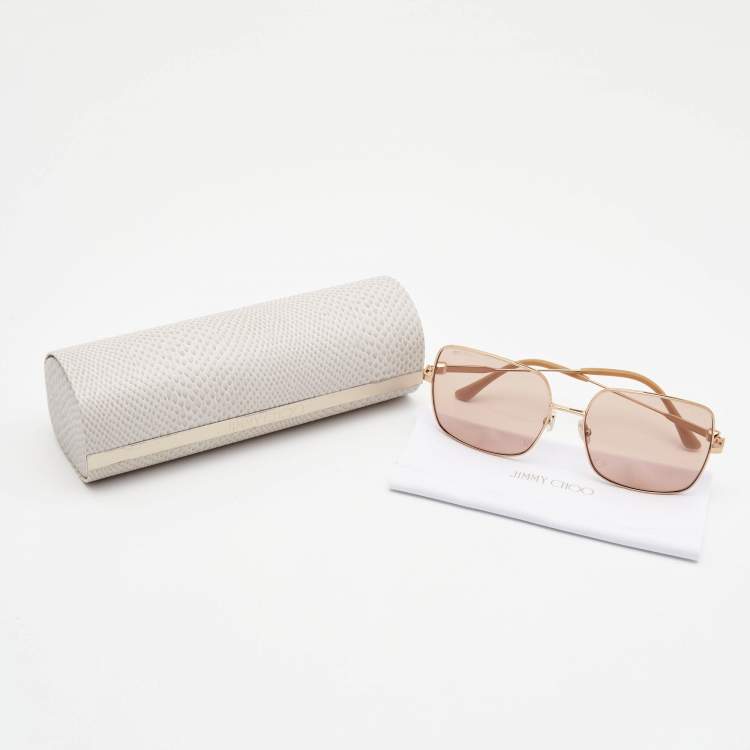 Pre Owned Jimmy Choo Rose Gold Lili Sqaure Sunglasses