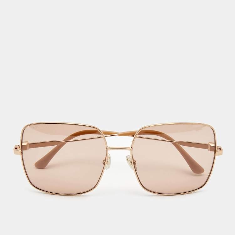 Pre Owned Jimmy Choo Rose Gold Lili Sqaure Sunglasses