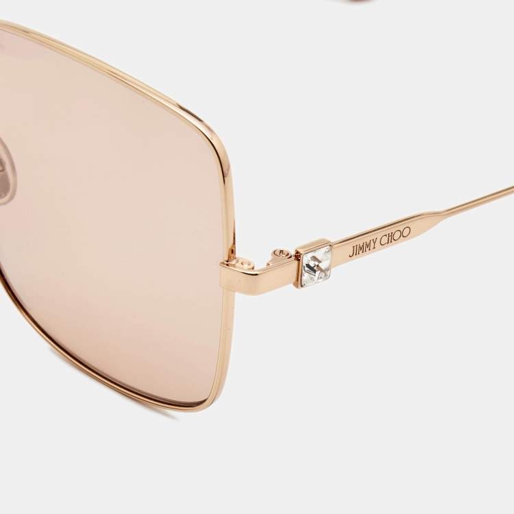 Pre Owned Jimmy Choo Rose Gold Lili Sqaure Sunglasses