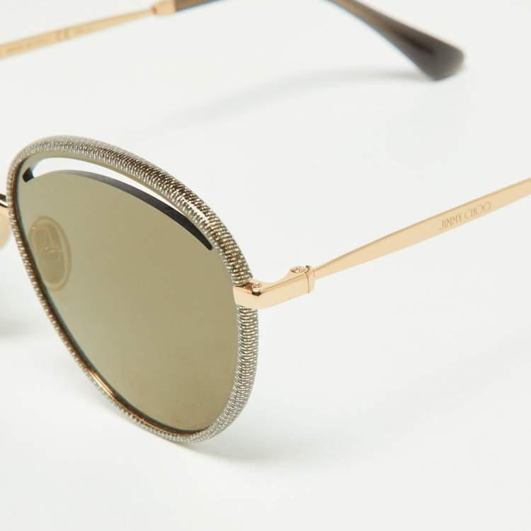 Pre Owned Jimmy Choo Gold/Grey MALYA/S Cat-Eye Sunglasses