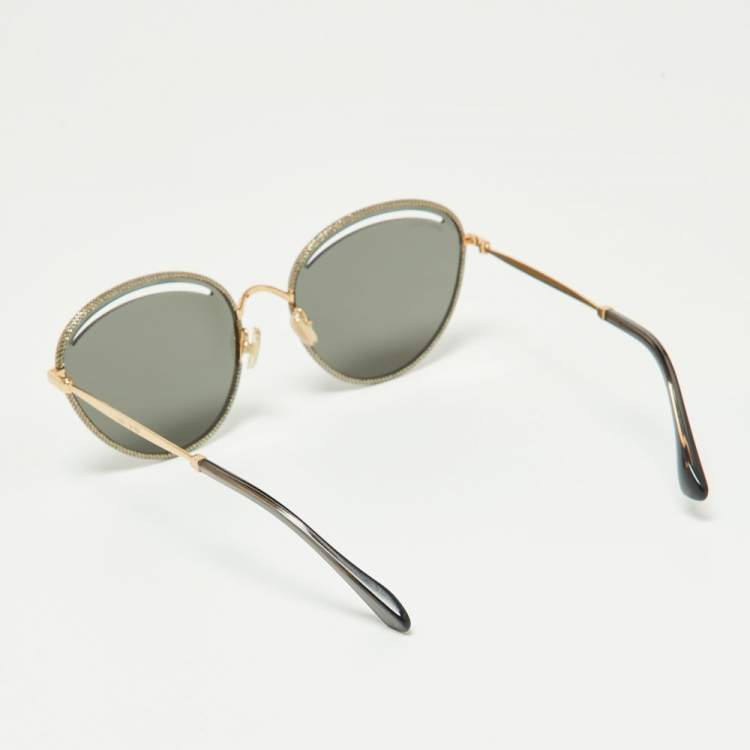 Pre Owned Jimmy Choo Gold/Grey MALYA/S Cat-Eye Sunglasses