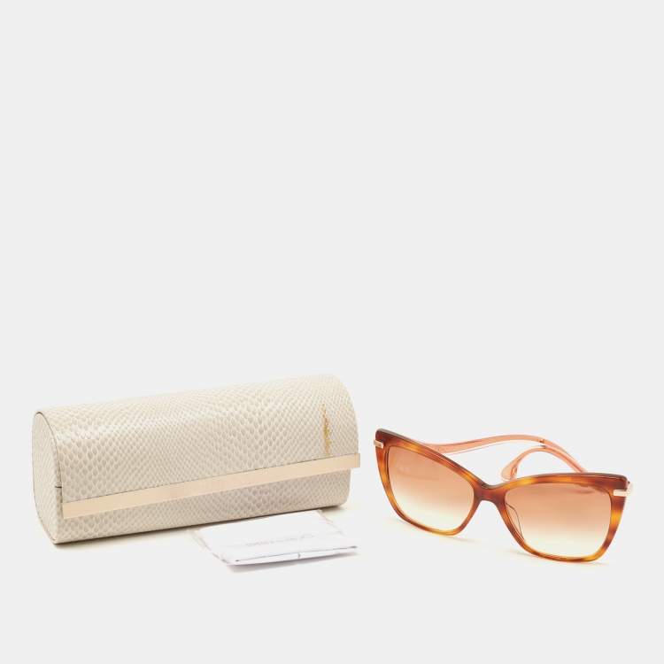 Pre Owned Jimmy Choo Havana/Brown Gradient Selby 0UCHA Cat-Eye Sunglasses