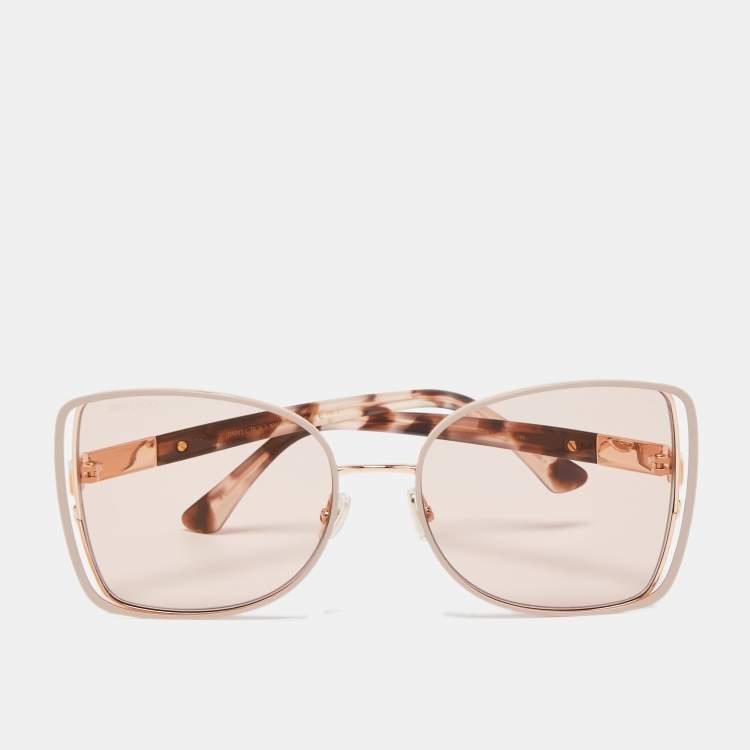 Pre Owned Jimmy Choo Rose Gold Frieda/S Frame Oversize Sunglasses