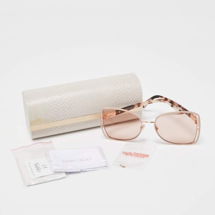 Pre Owned Jimmy Choo Rose Gold Frieda/S Frame Oversize Sunglasses