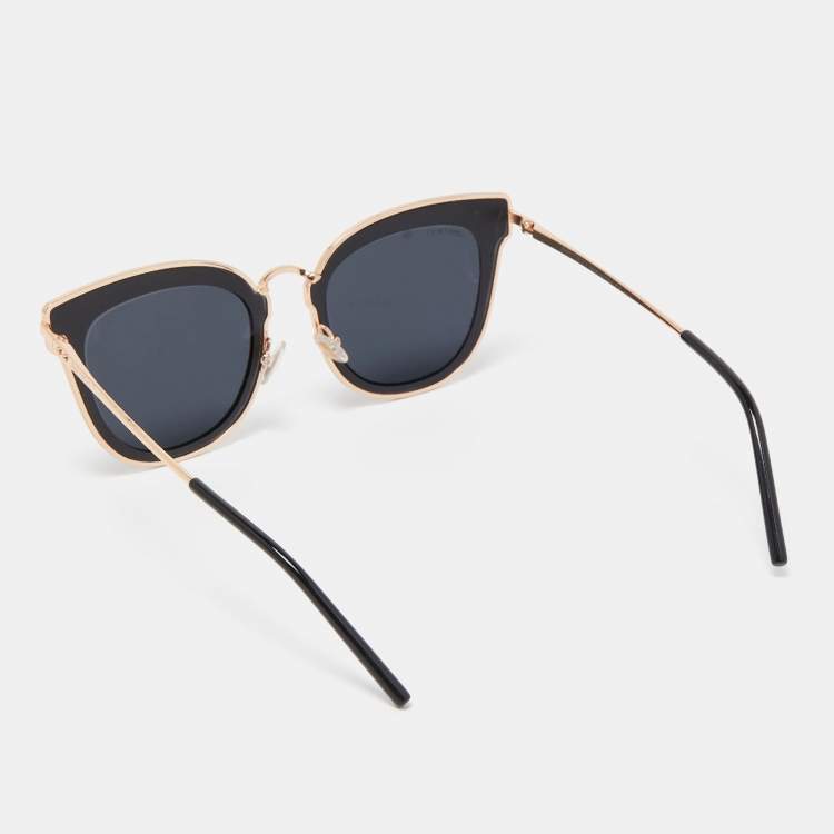 Pre Owned Jimmy Choo Black/Gold Nile/S Cat Eye Sunglasses