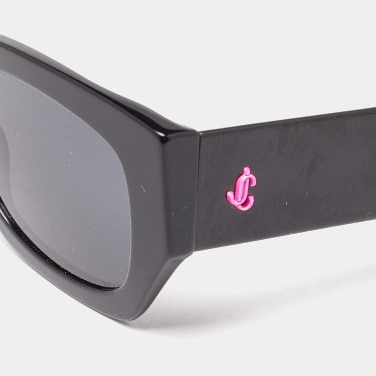Pre Owned Jimmy Choo Black/Black CAMI/S Rectangle Sunglasses