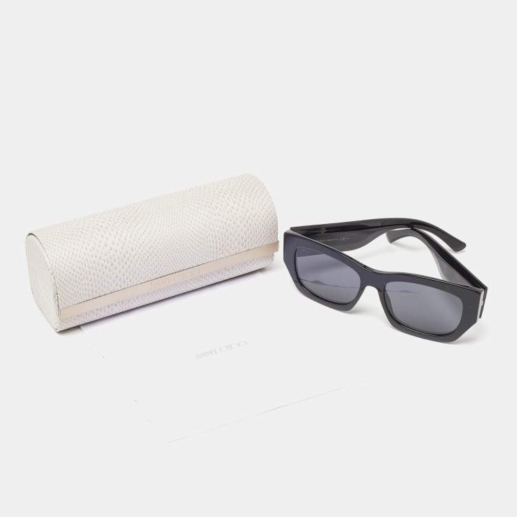 Pre Owned Jimmy Choo Black/Black CAMI/S Rectangle Sunglasses