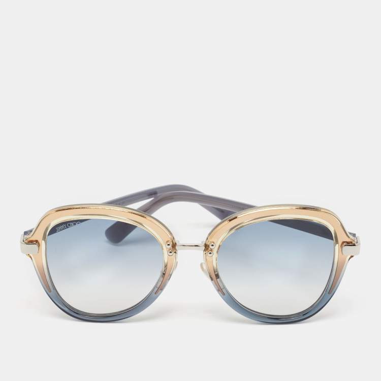 Pre Owned Jimmy Choo Blue Gradient DREE/S Round Sunglasses