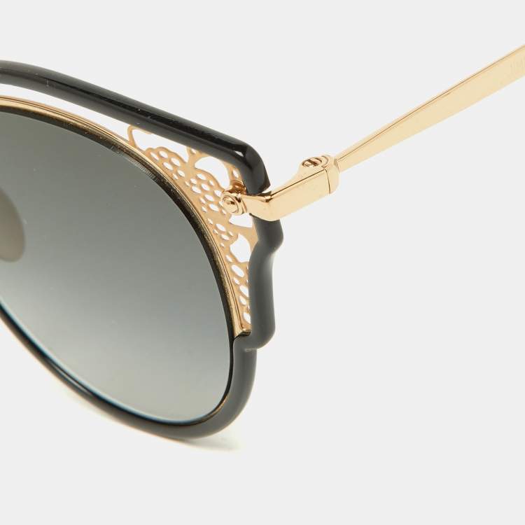 Pre Owned Jimmy Choo Black/Grey Gradient 2M29O Dhelia Cat-Eye Sunglasses