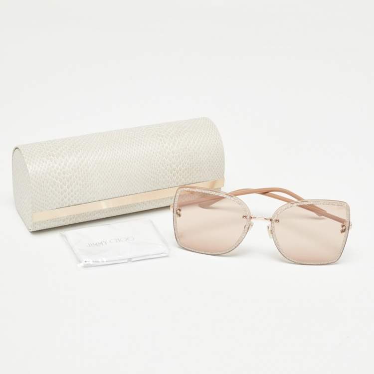 Pre Owned Jimmy Choo Pink Leti Square Sunglasses