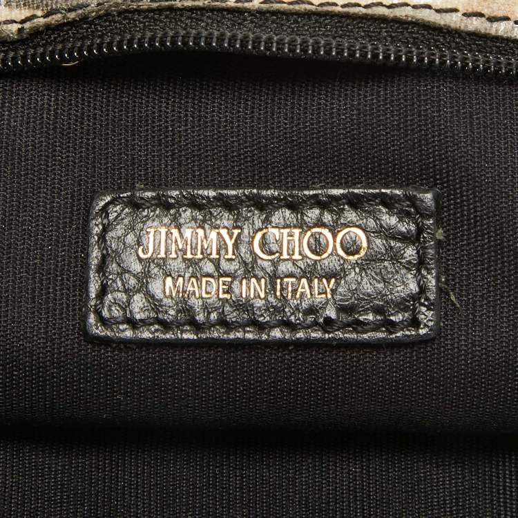 Pre Owned Jimmy Choo Tri Color Python Print Patent Leather Derek Clutch