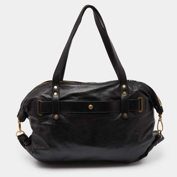 Pre Owned Jimmy Choo Black Leather Shopper Tote