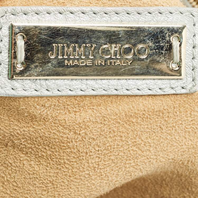 Pre Owned Jimmy Choo Silver Leather Large Solar Hobo