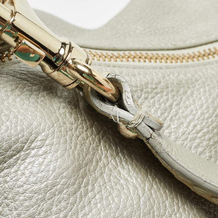 Pre Owned Jimmy Choo Silver Leather Large Solar Hobo