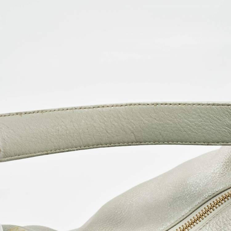 Pre Owned Jimmy Choo Silver Leather Large Solar Hobo