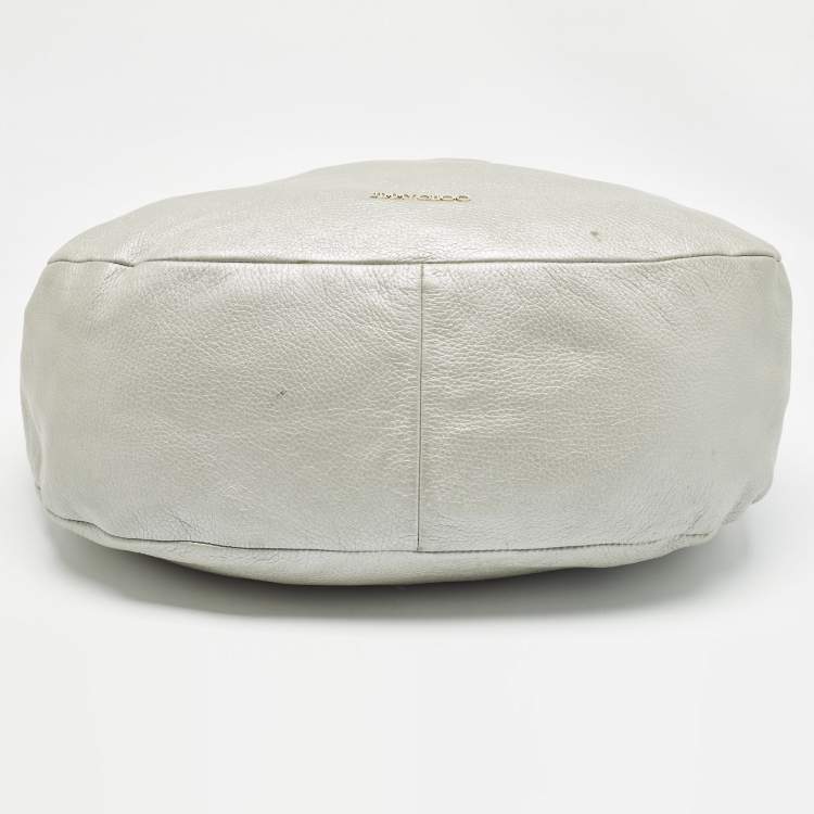 Pre Owned Jimmy Choo Silver Leather Large Solar Hobo