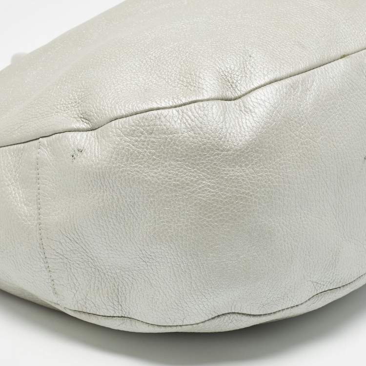 Pre Owned Jimmy Choo Silver Leather Large Solar Hobo