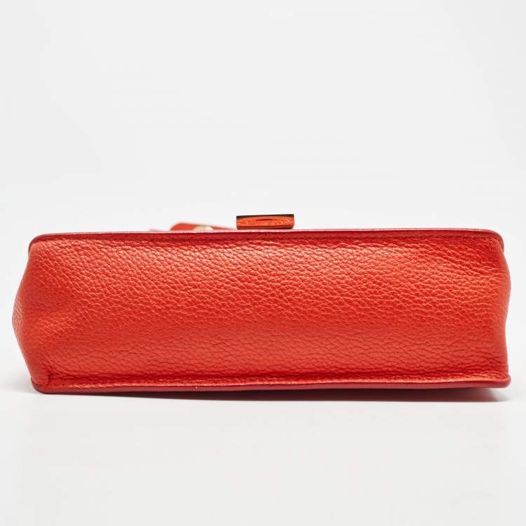 Pre Owned Jimmy Choo Orange Leather Rebel Crossbody Bag