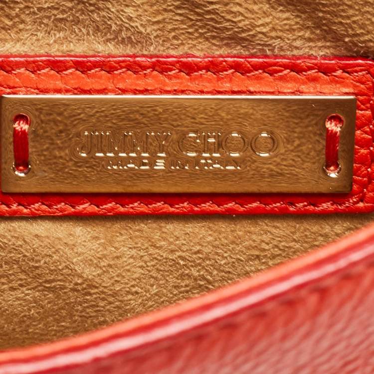 Pre Owned Jimmy Choo Orange Leather Rebel Crossbody Bag
