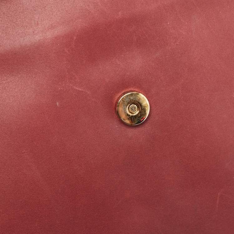 Pre Owned Jimmy Choo Burgundy Leather Flap Clutch