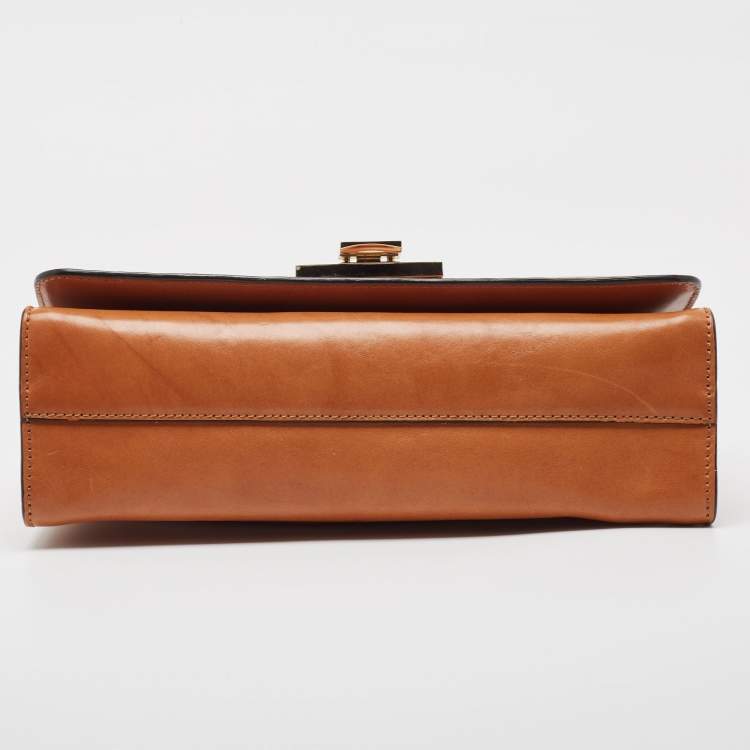 Pre Owned Jimmy Choo Brown Leather Rebel Flap Shoulder Bag
