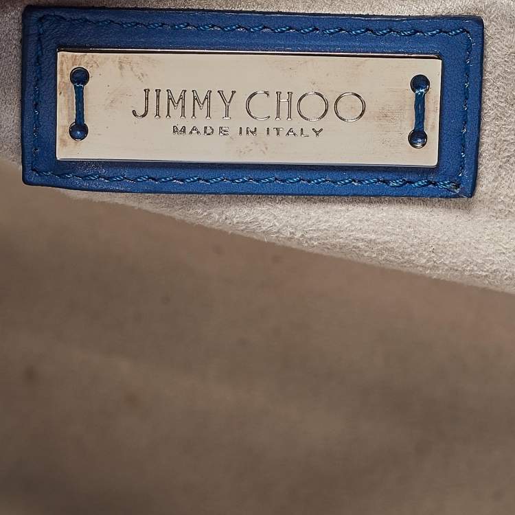Pre Owned Jimmy Choo Bllue Leather Riley Tote