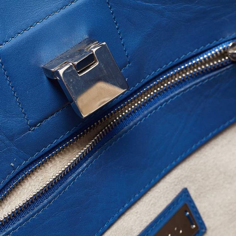 Pre Owned Jimmy Choo Bllue Leather Riley Tote