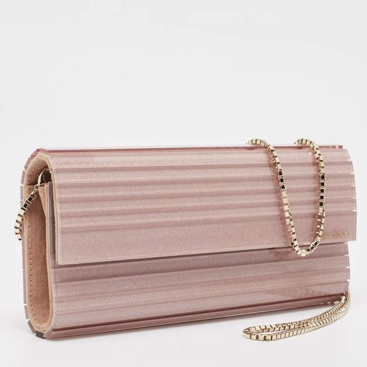 Pre Owned Jimmy Choo Lilac Acrylic Sweetie  Chain Clutch