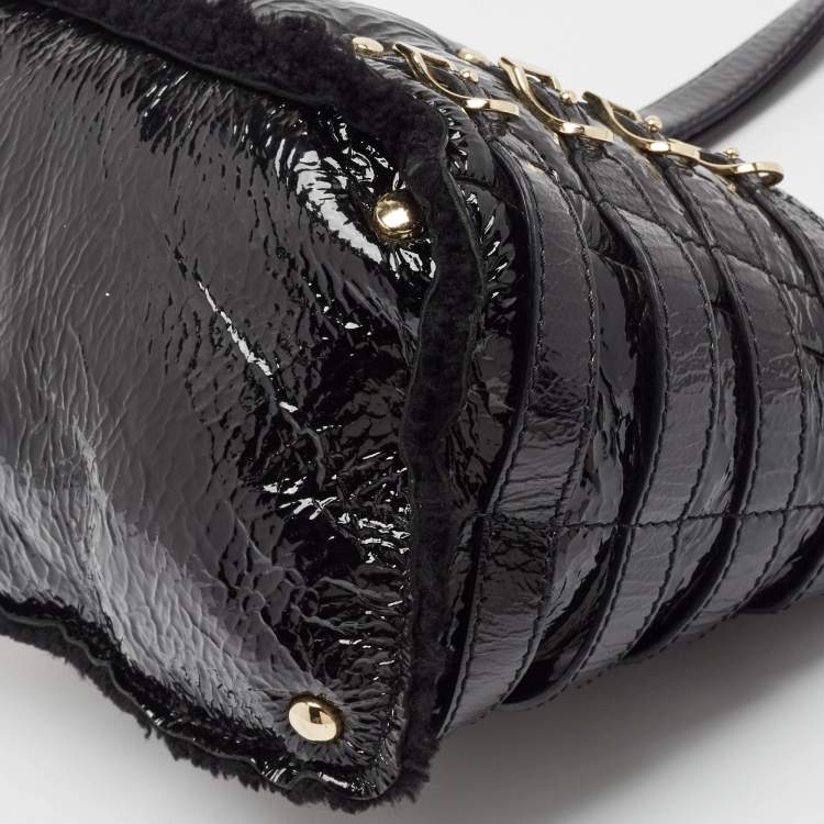 Pre Owned Jimmy Choo Black Patent Leather Bree Tote