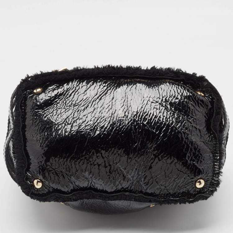 Pre Owned Jimmy Choo Black Patent Leather Bree Tote