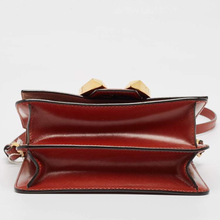 Pre Owned Jimmy Choo Rust Leather Madeline Shoulder Bag