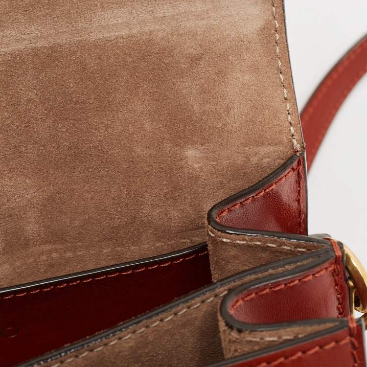 Pre Owned Jimmy Choo Rust Leather Madeline Shoulder Bag