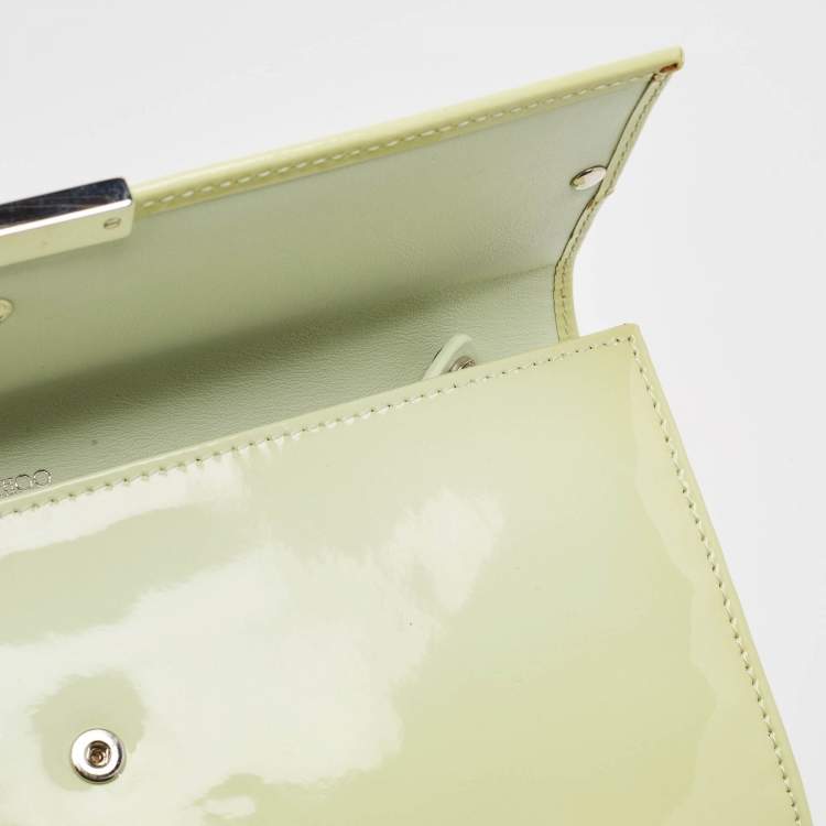 Pre Owned Jimmy Choo Green Patent Leather Reese Clutch