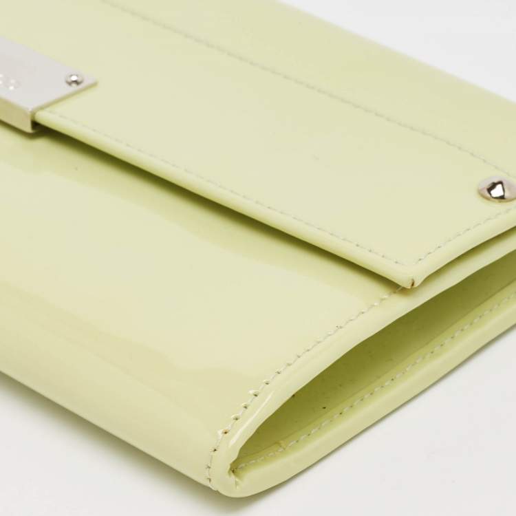 Pre Owned Jimmy Choo Green Patent Leather Reese Clutch
