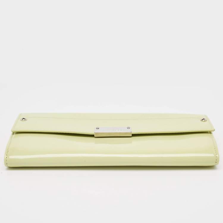 Pre Owned Jimmy Choo Green Patent Leather Reese Clutch