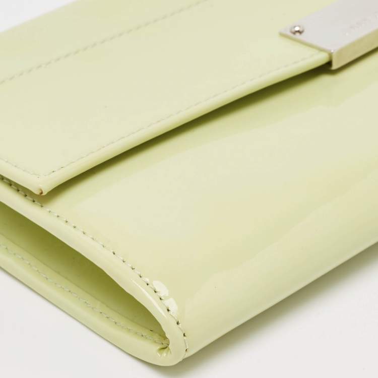 Pre Owned Jimmy Choo Green Patent Leather Reese Clutch