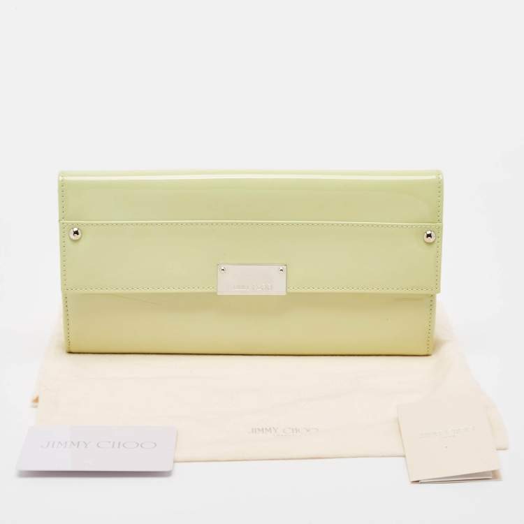 Pre Owned Jimmy Choo Green Patent Leather Reese Clutch