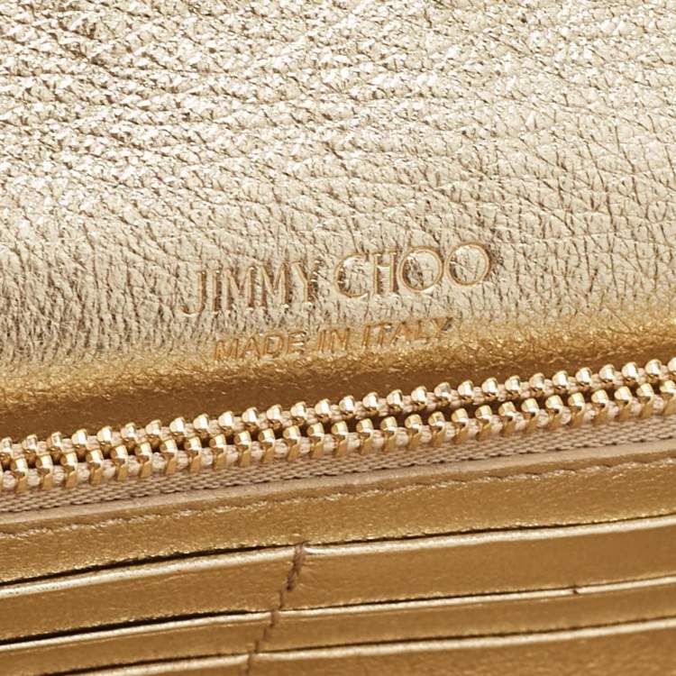 Pre Owned Jimmy Choo Gold Lurex Fabric Milla Chain Clutch