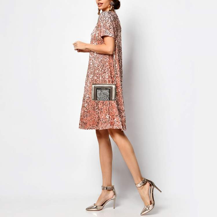 Pre Owned Jimmy Choo Gold/Brown Leather and Snakeskin Ava Crossbody Bag