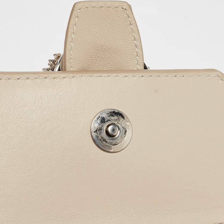 Pre Owned Jimmy Choo Cream Croc Embossed Leather Mini Paris Crossbody Bag