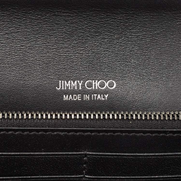 Pre Owned Jimmy Choo Black/White Star Print Wool Elish Chain Clutch