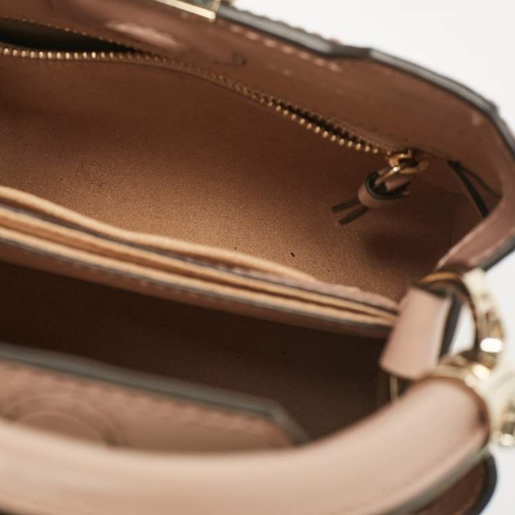 Pre Owned Jimmy Choo Beige Leather Mini Avenue Top Handle Bag
