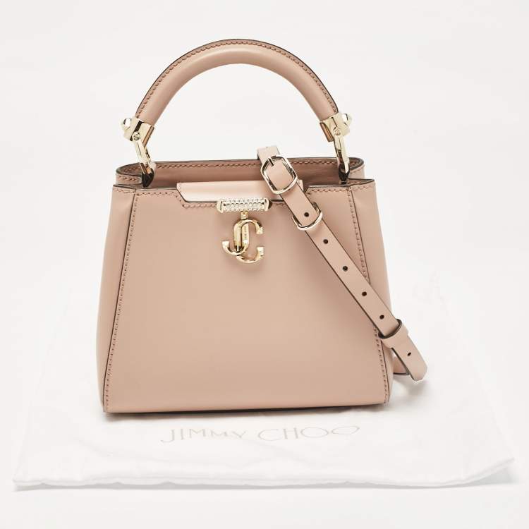 Pre Owned Jimmy Choo Beige Leather Mini Avenue Top Handle Bag