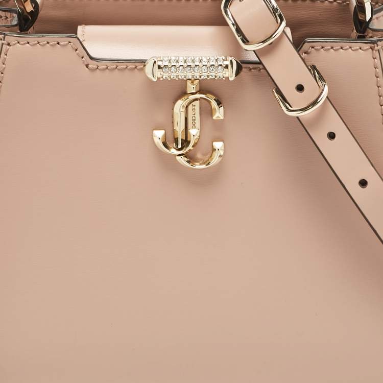 Pre Owned Jimmy Choo Beige Leather Mini Avenue Top Handle Bag