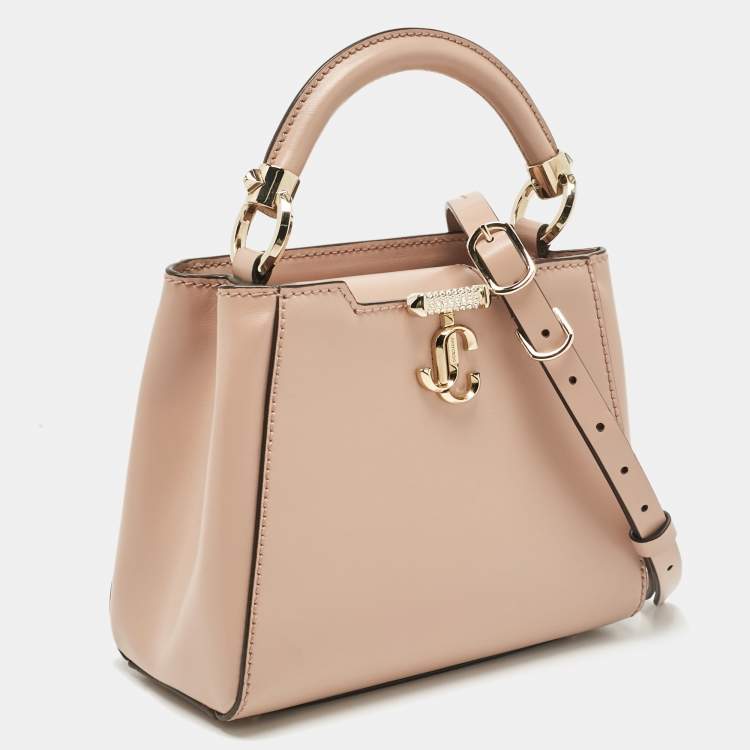 Pre Owned Jimmy Choo Beige Leather Mini Avenue Top Handle Bag