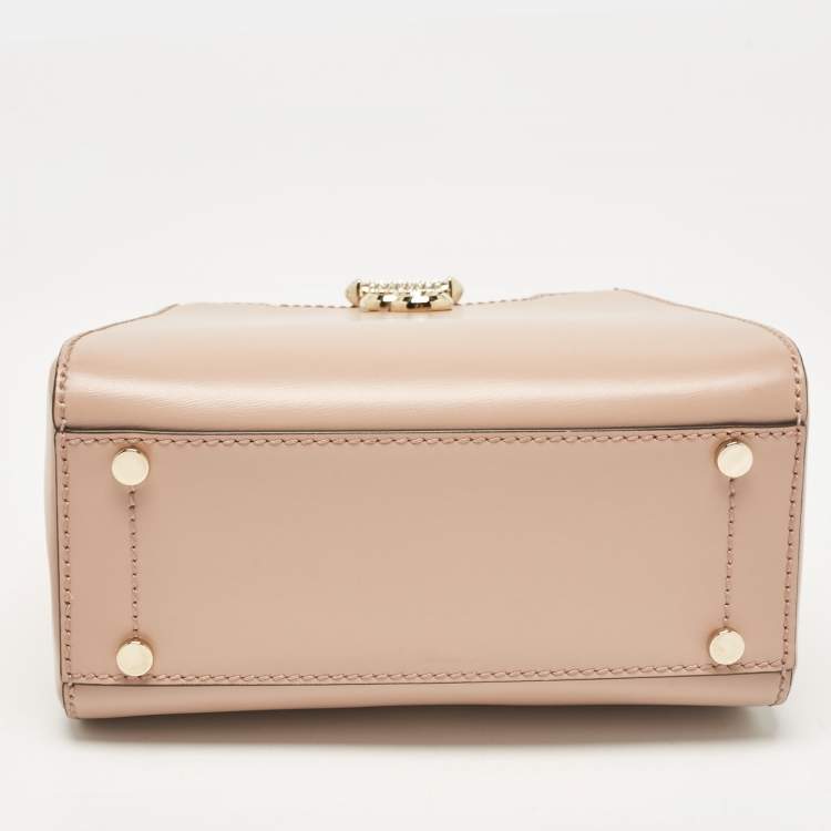 Pre Owned Jimmy Choo Beige Leather Mini Avenue Top Handle Bag
