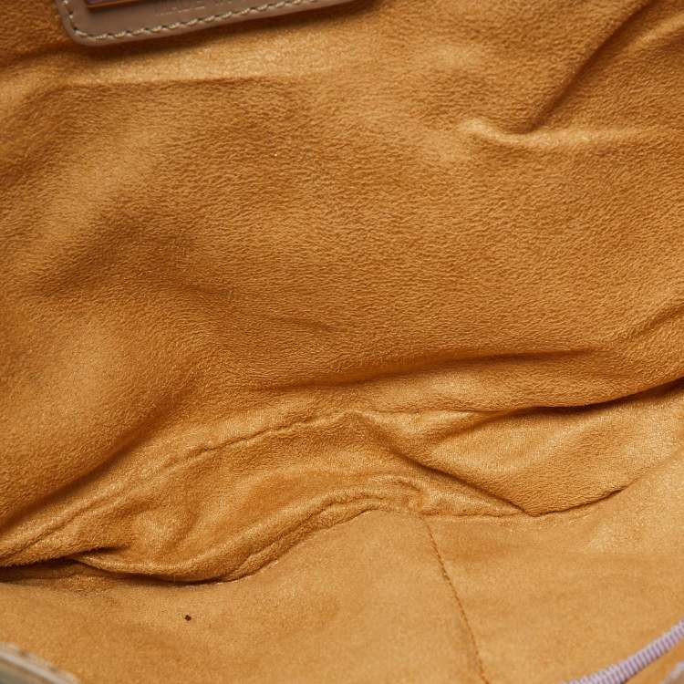 Pre Owned Jimmy Choo Beige Suede and Leather Flap Shoulder Bag