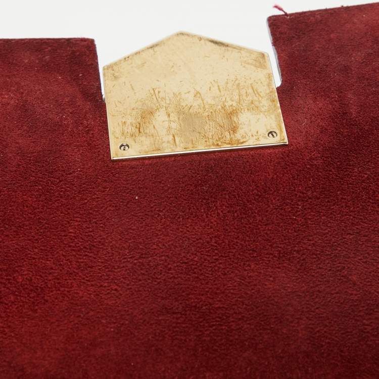 Pre Owned Jimmy Choo Burgundy/Multicolor Python Lockett City Shoulder Bag