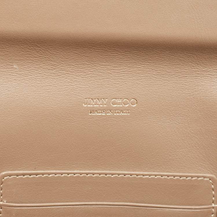 Pre Owned Jimmy Choo Dark Beige Leather Reese Clutch