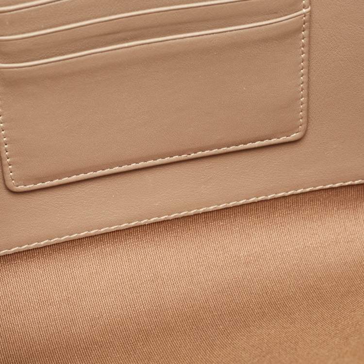 Pre Owned Jimmy Choo Dark Beige Leather Reese Clutch
